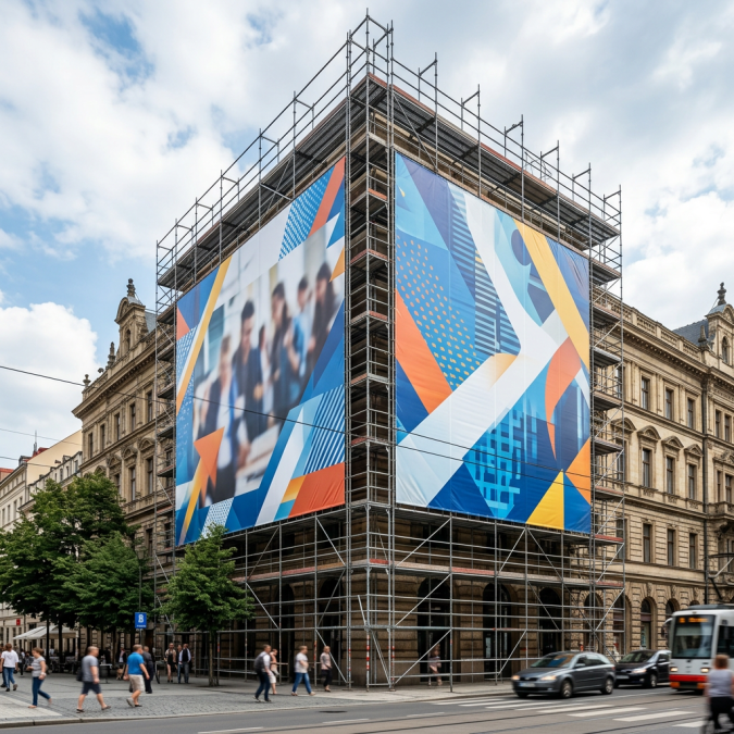 Scaffolding advertising: Reklama na rusztowaniach jako forma wielkoformatowa.